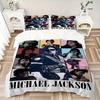Michael Jackson Artistische Entwicklung Druck 3-teiliges Bettwäsche-Set Bettbezug mit 2 Kissenbezügen Heim-Geburtstagsgeschenk