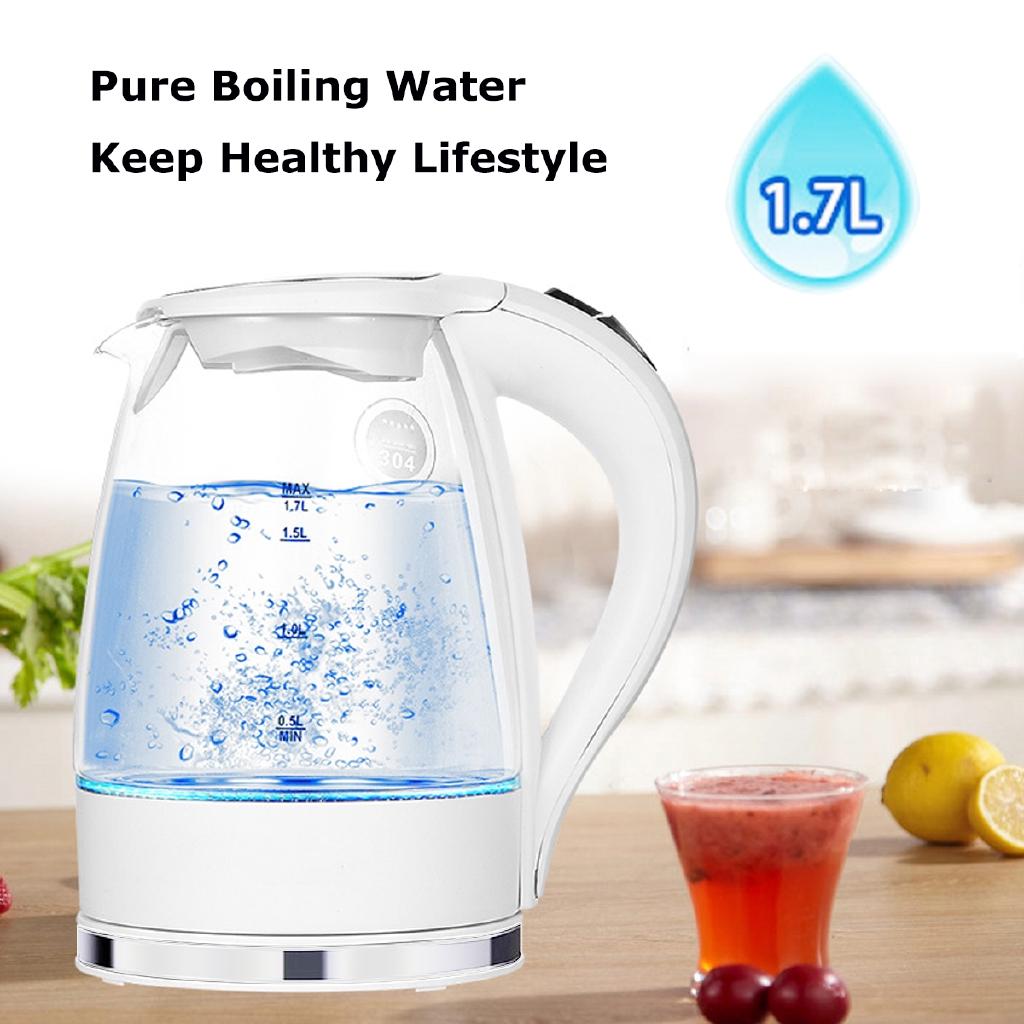 2000w 1.7L LED Illuminated Glass Kettle Electric Rapid Boil Cordless Electric Kettle kitchen kettle Teapot Smart Kettle