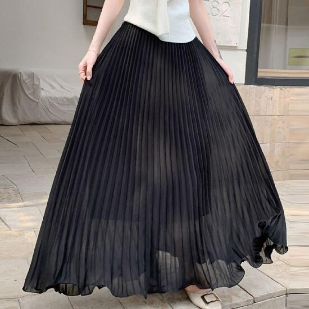 Navava Daily Fresh Pleated Banding Long Skirt Ns499