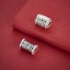 Sterling Silver 999 Luck Transfer Beads: 3D Barrel and Drum Beads for DIY Bracelet Making