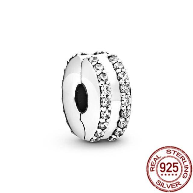 Bande de cœurs et pavé d'étoiles de mer, breloque à Clip en argent Sterling 925, perle adaptée au Bracelet de mode Original, bijoux fins, cadeau à faire soi-même