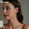BAMOER 925 Sterling Silver High-quality Shell Pearl Ear Buckles Cute Kitty Hoop Earrings for Women Birthday Gift Fine Jewelry
