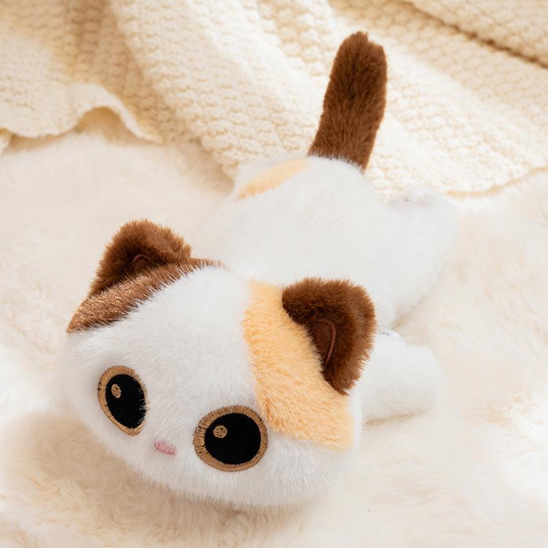 Cute Cat Eyes Plush Toy: Siamese, Black, and Calico Desk Companion