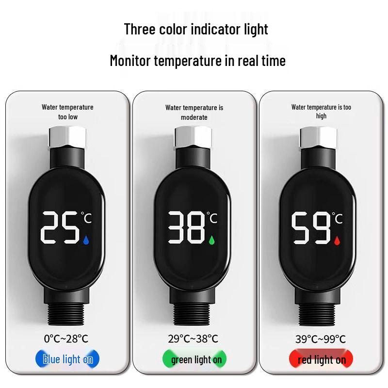 2025 Energifritt LED-duschhuvud med smart vattentemperaturdisplay för barn