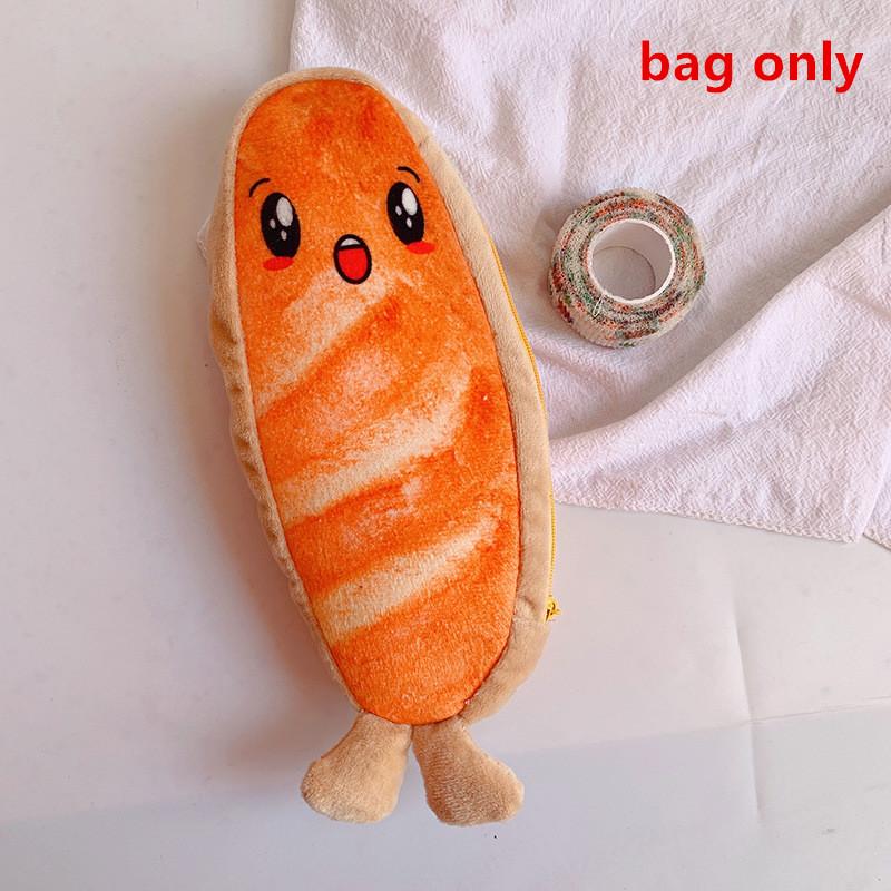Creative Funny Toast Bread Pencil Case Large Capacity Universal Student Pencil Case Pouch Children Stationery Gift Pencil Case