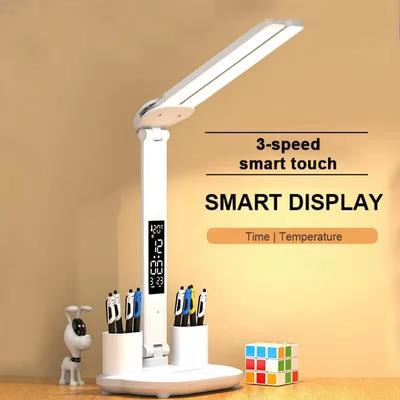 180 wiederaufladbare LED Uhr Dimmbare Schreibtisch Lampe Rotierenden Faltbare Desktop Lesen Nacht Licht Augenschutz Neue USB