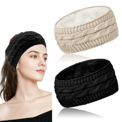 Women's Winter Headbands, Knitted Girls Women, Winter Headband for Women, Girls, Knitted Headbands, Thick Elastic Hair Band, Thick Earmuffs
