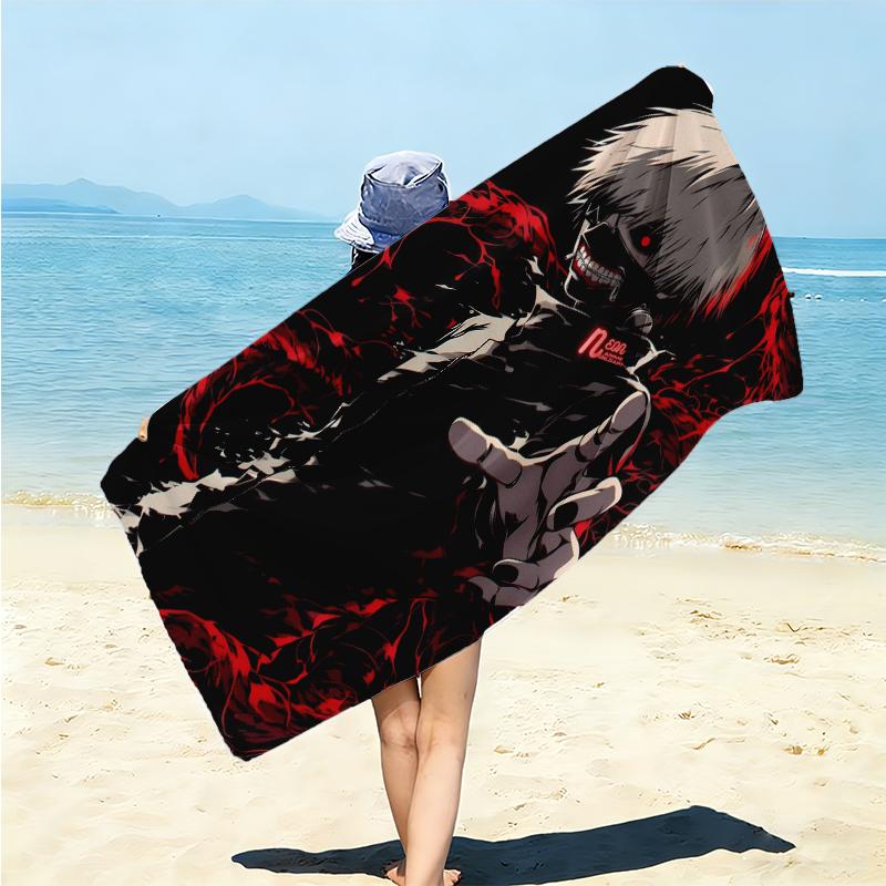 1Pc Tokyo Ghoul Artwork Beach Towel Microfiber Beach Towel Thin Absorbent For Beach Swimming Yoga Bath Sports 091757