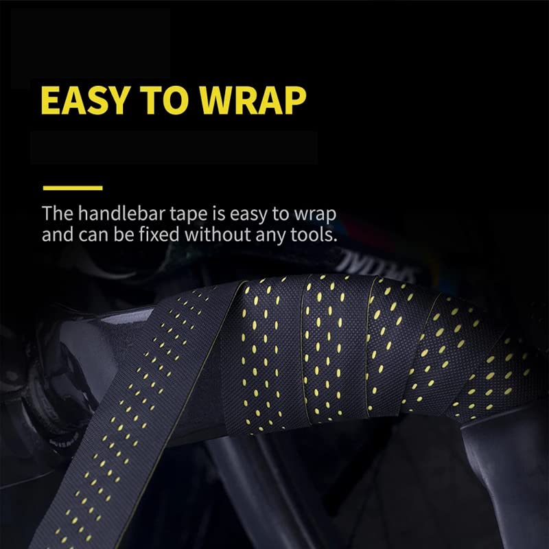 Bicycle Drop Handlebar Tape for Road EVA and PU with End Set of 1 Bikes, Plugs, (Blue)