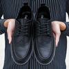 Men's Quality Leather Shoes British Business Lace Up Fashion Black Split Leather Shoes Men Moccasin
