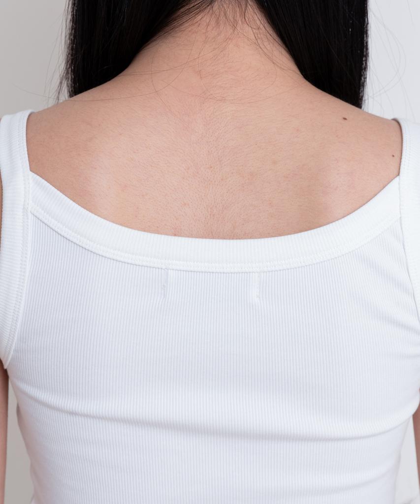 SELITIO Basic Logo Sleeveless Top White