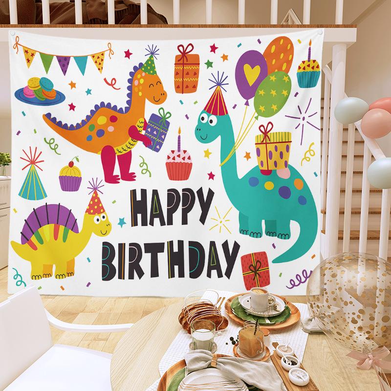 Birthday Party Decoration Tapestry Photo Background Cloth Ins Hanging Cloth Children's Meeting Scene Arrangement Background Wall Photo