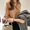 2024 Spring Korean Style Solid Color Women's Long Sleeve Chiffon Shirt