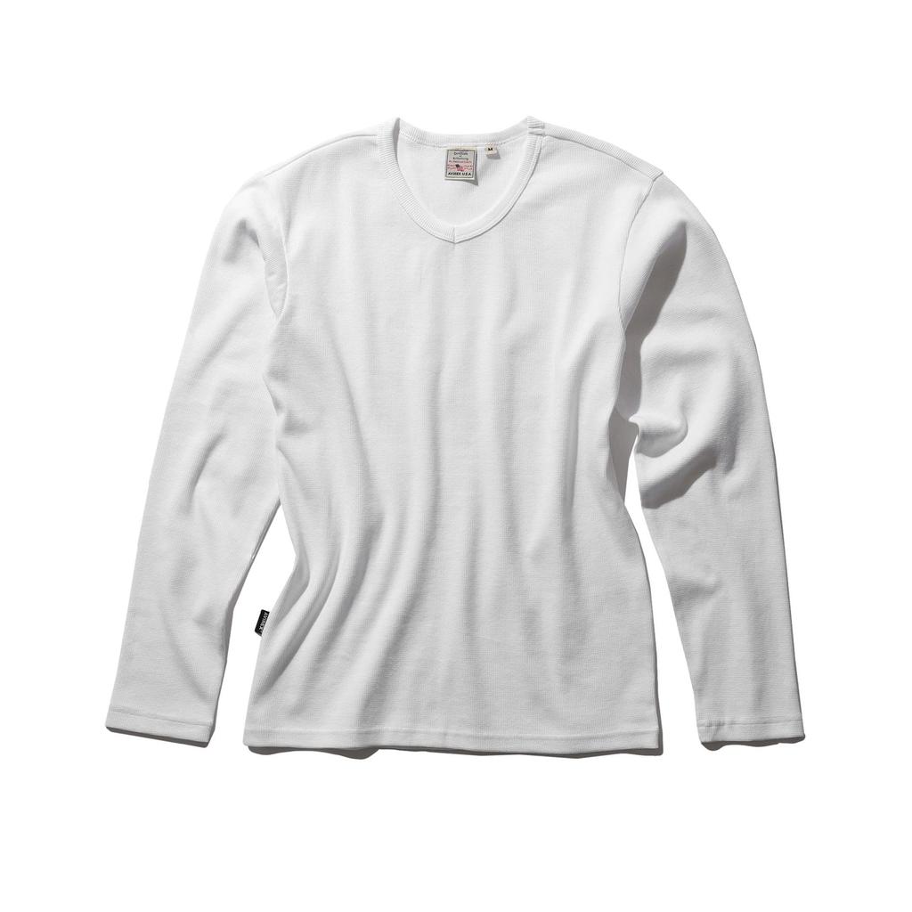 Avirex Daily Mini Waffle Size Long Mini Waffle V-Neck Tee, Men's, Small, 6163584, White, Sleeve, T-Shirt