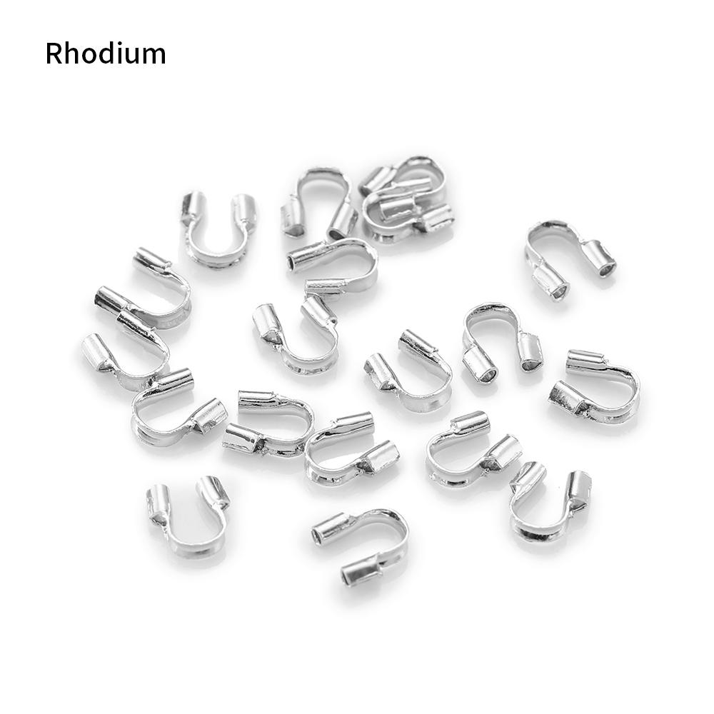 200pcs Metal U Shape Wire Protector Connector 4.5x4mm Guard Guardian Clasps Connectors for Jewelry Making Craft Components
