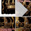 Set Of 2 Flat Printing Scene Curtain Golden Royal Crown Digital Printed Polyester Drapes Family Party Decoration Living Room Curtains Made Great