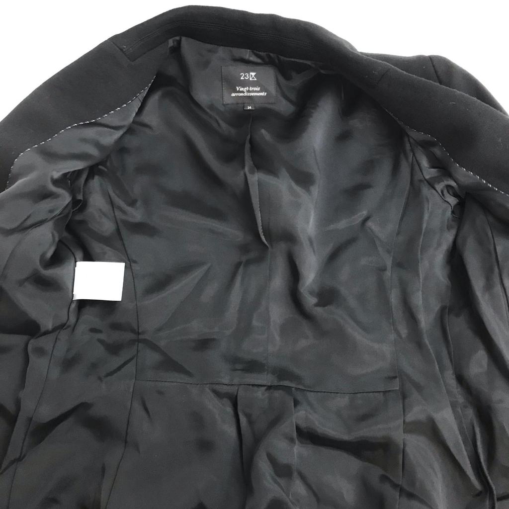 Made In Japan 23KU Wool Tailored Jacket XS Women Black Fully Lined Blazer(USED)