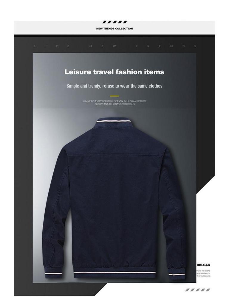 Leadino Nautica Men's Baseball Collar Jacket: Comfortable, Versatile, Plus Size Casual Outerwear for Spring and Autumn