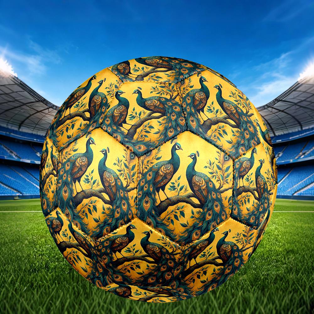 1pc Peacock Pair Branch Size 5 Soccer Ball Professional Match Training Football Indoor &Outdoor Sports Ball Lightweight Durable M6544