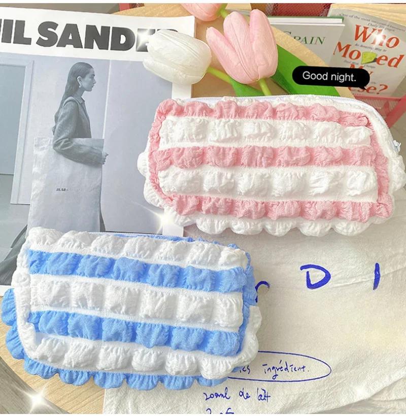 Candy Designer Plaid Soft Cosmetic Bags Large Capacity Makeup Organizer Brushes Eyebrow Pencils Stationery Storage Bag