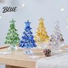 Decorative Glass Figurine for Christmas Hand Blown Tree Figurine Faux Crystal Holiday Tabletop Ornament Romantic Atmosphere Decor Miniature