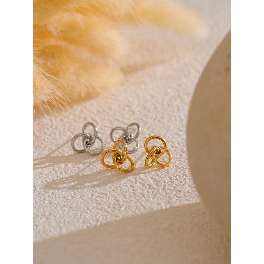 Eetit Stylish Unique Stainless Steel Circle Geometric Personality Stud Earrings PVD Plated Daily Young Charm Jewelry Wholesale