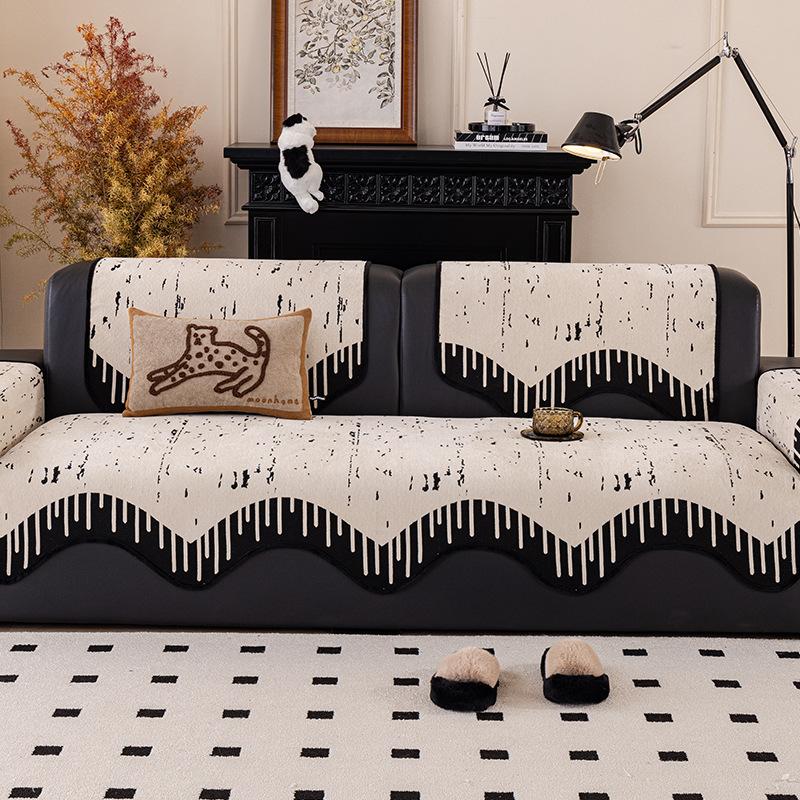 New Sofa Cushion, Universal Sofa Cover For All Seasons, High-End Fixed One-Piece Straight Row Sofa Cushion