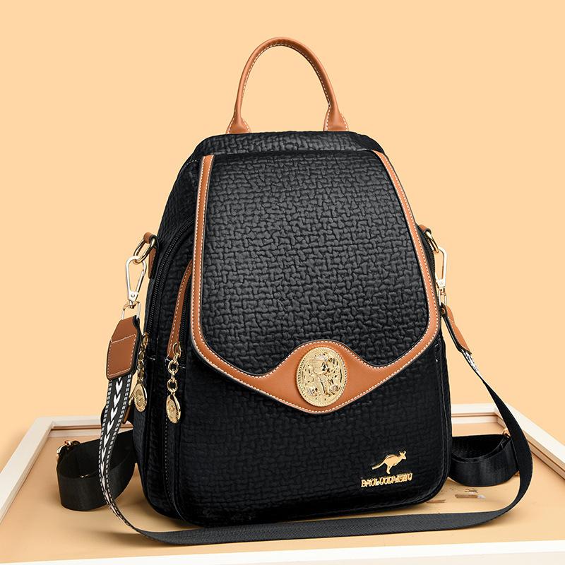 Schoolbag Backpack Women's Premium Sense Large Capacity Travel Commuter Multifunctional Unisex Backpack Oblique Span Temperament Trend Bag