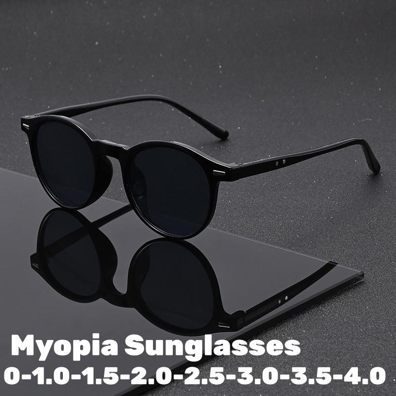 Vintage Round Frame UV Protection Myopia Glasses Korean Version Ultra Light Fashion Near Sight Eyeglasses for Women and Men