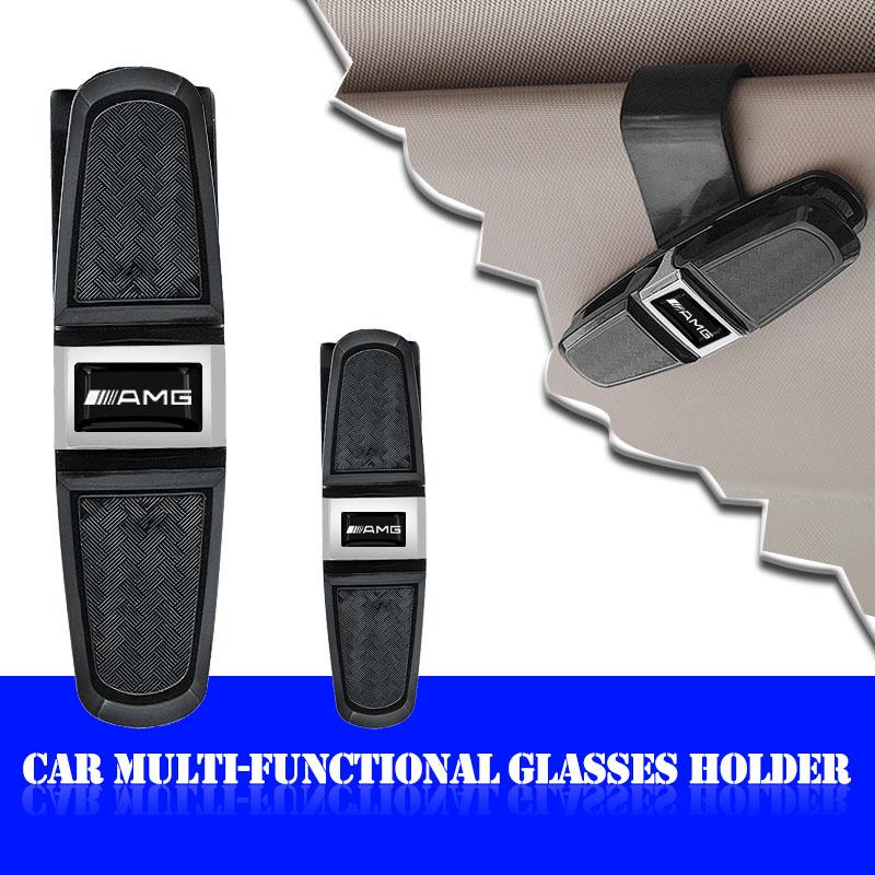 

1pcs Car Sun Visor Glasses Box Sunglasses Clip Card Accessories For Mercedes Benz AMG GLC GLE CLA W204 W205 W203 W211 W212 W213 чёрный
