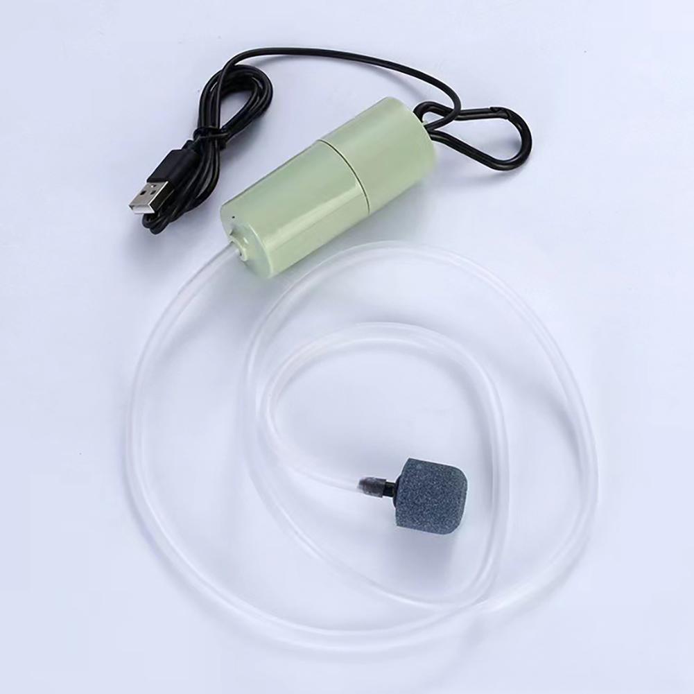 

USB Воздушный кислородный насос для аквариума Бесшумный мини кислородный аэратор Портативный кислородный насос для рыбалки Single tube зелёный