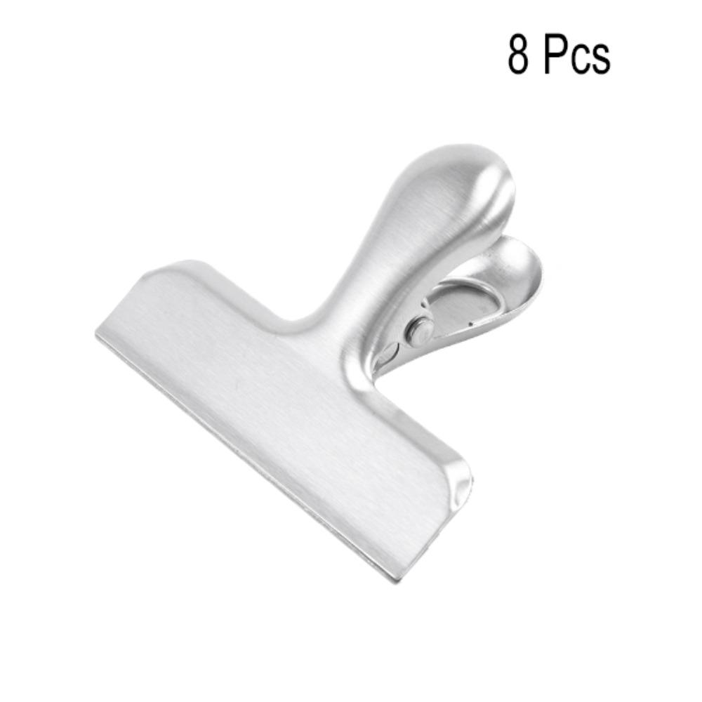 8PCS Round Corner Food Packages Clamp Strong Spring Stationery Clips Durable Photo Clip  Student серебряный