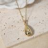 Golden Teardrop Pendant Necklace, Minimalist Dainty Jewelry for Women