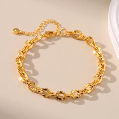European American Ins Style 18k Gold Plated O Chain Bracelet Women Fashion Jewelry