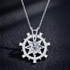 Female Crystal White Zircon Stone Pendant Necklace Vintage Silver Color Wedding Jewelry For Women