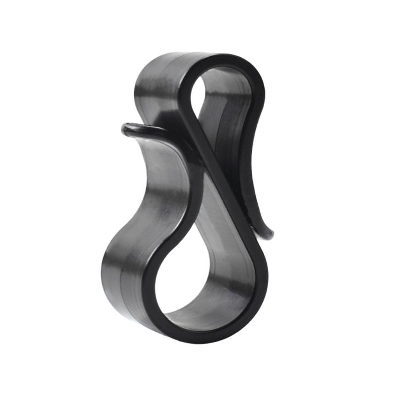 Rounded Black S Hangers with Open Curved Ends, 50-Pack for No-Tie String Light Placement, Small Decorations, Balcony Displays, and Indoor Organization