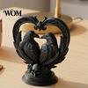 Dark Style Home Decor 3D Printed Double Raven Ornaments, Skull And Love Figurine, Retro Gothic Decoration Decorations for Desk Bookshelf Halloween
