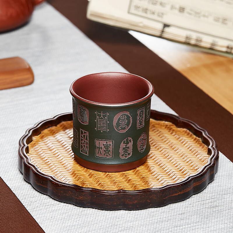 Yixing Zisha Master Teacup with 24 Solar Terms Engraving