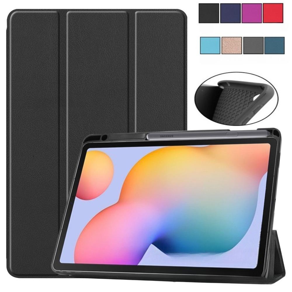 For Samsung Tab S6 Lite P610 P615 Case TPU Soft Cover with S Pen Slot Protective Shell