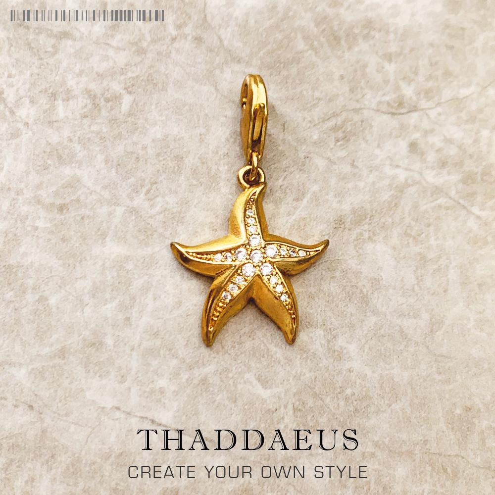 

Golden Starfish Charm Pendants For Women Men Trendy 925 Silver Ocean Jewelry
