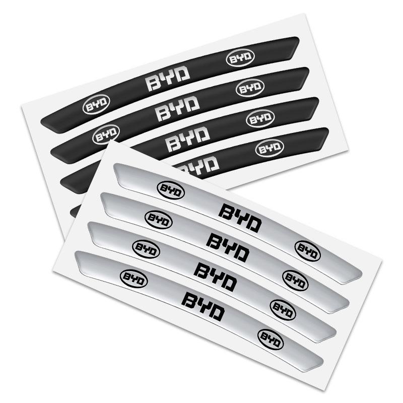 Aluminum Car Badge Emblem Wheel Hub Rims Decor 3D Stickers For BYD F3 S6 F0 Tang I3 S7 G3 E5 E2 E1 E3 E9 D1 S8 E6 L3 Song Qing