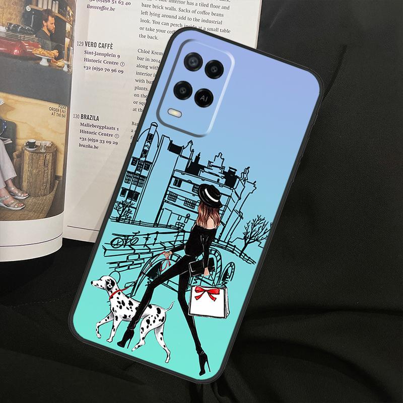 Fashion Girl For Oppo A80 A60 A40 A94 A54 A98 A78 A18 A38 A58 A16 A76 A96 A17 A77 A74 A57S A15 Phone Case