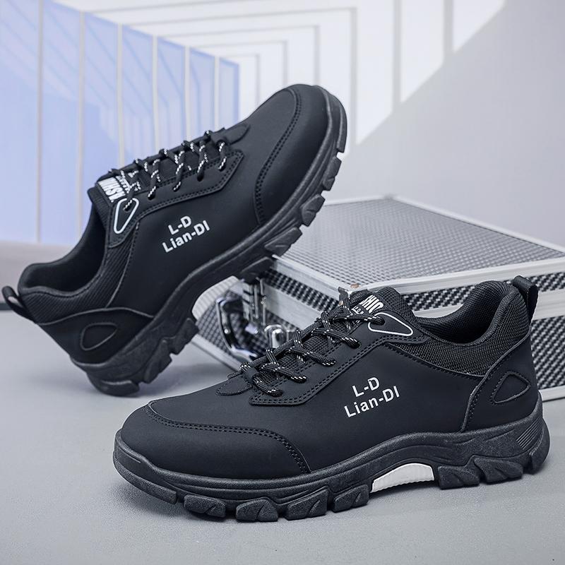 Модне чоловіче взуття для бігу Водонепроникне шкіряне повсякденне взуття для хайкінгу Високоякісне взуття для спорту на відкритому повітрі Легке взуття для ходьби