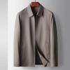Spring Autumn Men Jacket Simple Solid Color Male Outerwear Turn Down Collar Long Sleeve Business Casual Man Coat