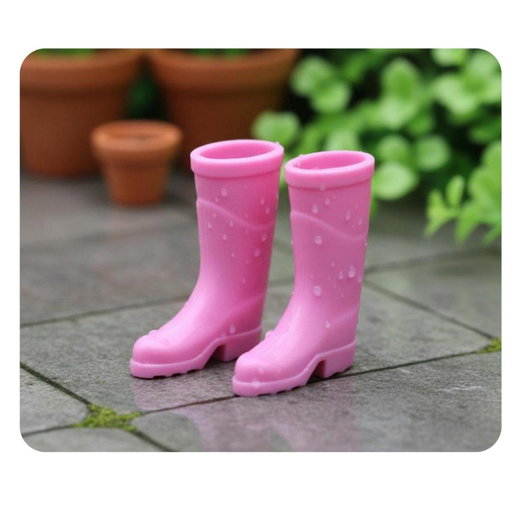 2 Pieces Doll Rain Boots Booties Silicone Outfit Change Realistic Fit for BJD OB11