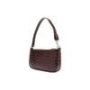 By Far Crocodile Pattern Embossed Zipper Closure Leather Mahjong Bag Handheld Shoulder Bag Women bags Brown 22PFRCLSSEQCCEMED