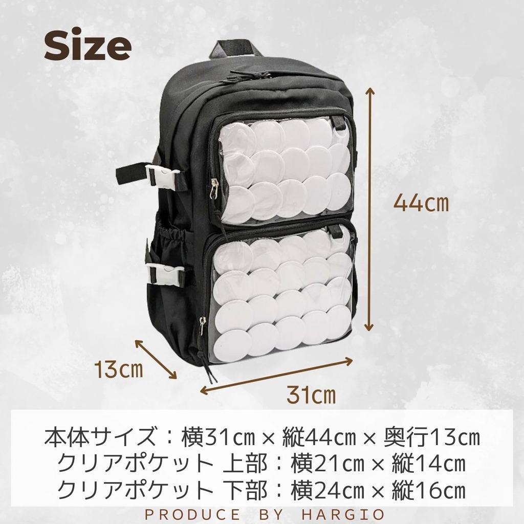 Ita Tasche Itaba Rucksack Ita Rucksack Ita Rucksack große Kapazität großer Oshikatsu Rucksack Oshikatsu Tasche A4 transparent schwarz schwarz weiß weiß