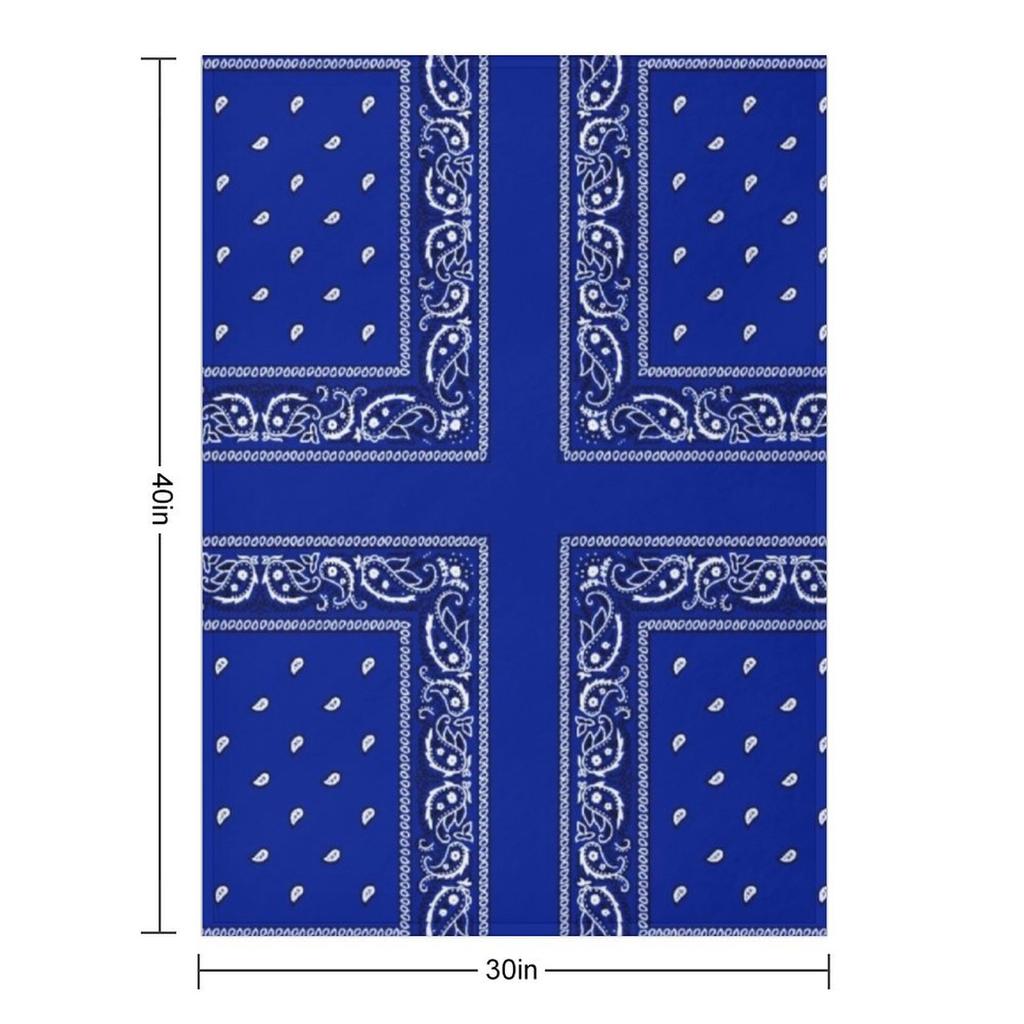 Blue Bandana Throw Blanket Multi-Purpose Softest Picnic Soft Blankets