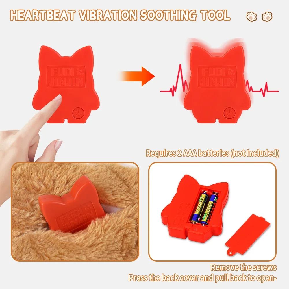 Dog Heartbeat Stuffed Toy, Interactive Pet Stuffed Plush Chew Dog Toy, Sleep Aid Fence Training Puppy Toys, Puppy Kitten Toys