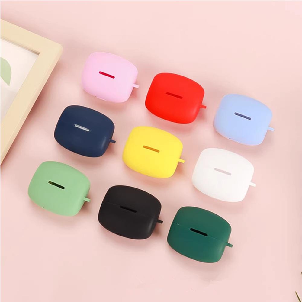 For Oppo Enco Clip Silicone Case Wireless Earphones Protective Cover with Anti-Lost Buckle